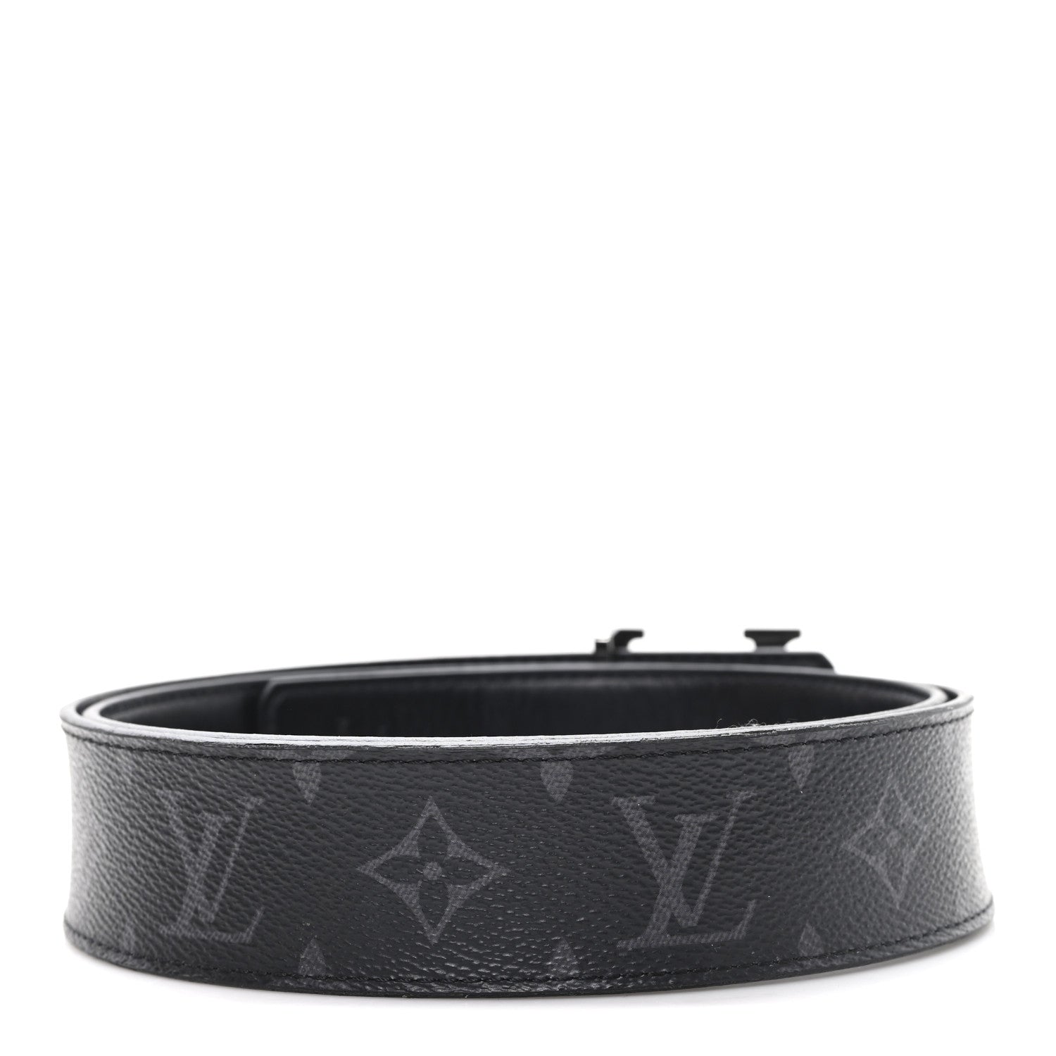 Louis Vuitton Monogram Eclipse Taigarama 40mm LV Initiales Reversible Belt 95 38 95 38 Black 3 of 7