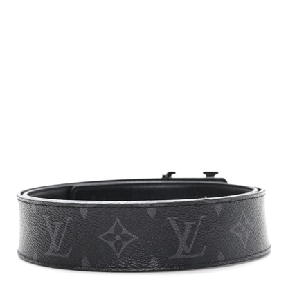 Louis Vuitton Monogram Eclipse Taigarama 40mm LV Initiales Reversible Belt 95 38 95 38 Black 3 of 7