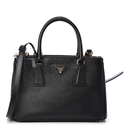 Prada Saffiano Mini Galleria Double Zip Tote Black 1 of 9
