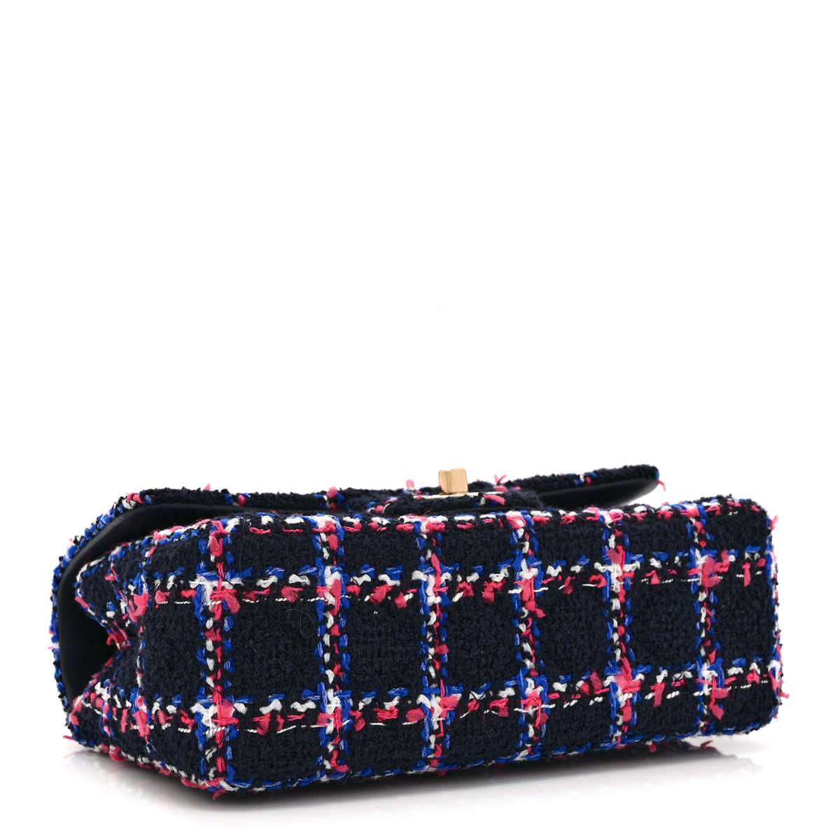Chanel Tweed Quilted Mini Rectangular Flap Navy Red Blue White 4 of 10