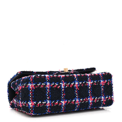 Chanel Tweed Quilted Mini Rectangular Flap Navy Red Blue White 4 of 10