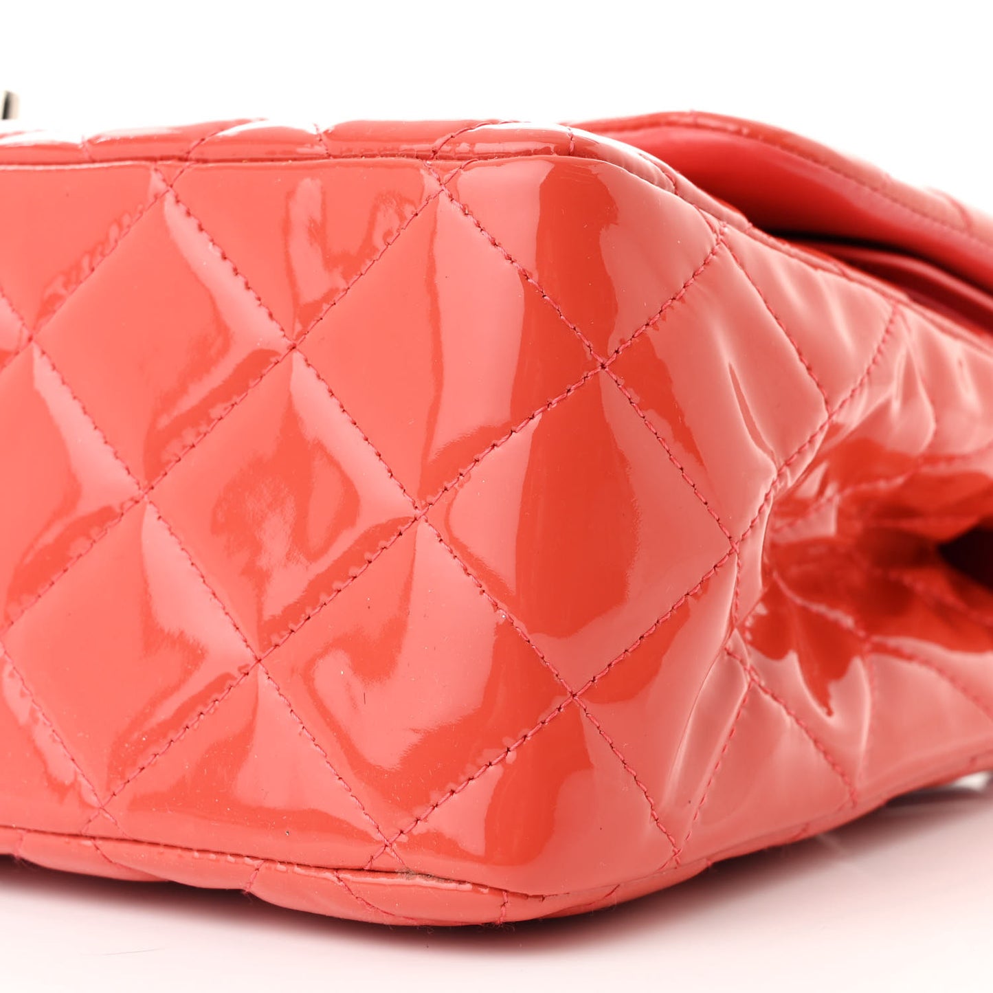 Patent Quilted Jumbo Double Flap Coral