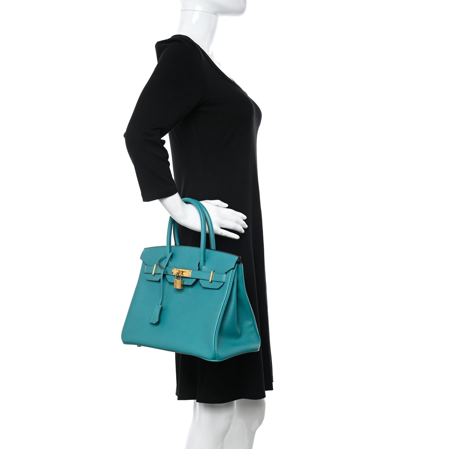 Hermes Epsom Horseshoe Birkin 30 Bleu Paon 2 of 13