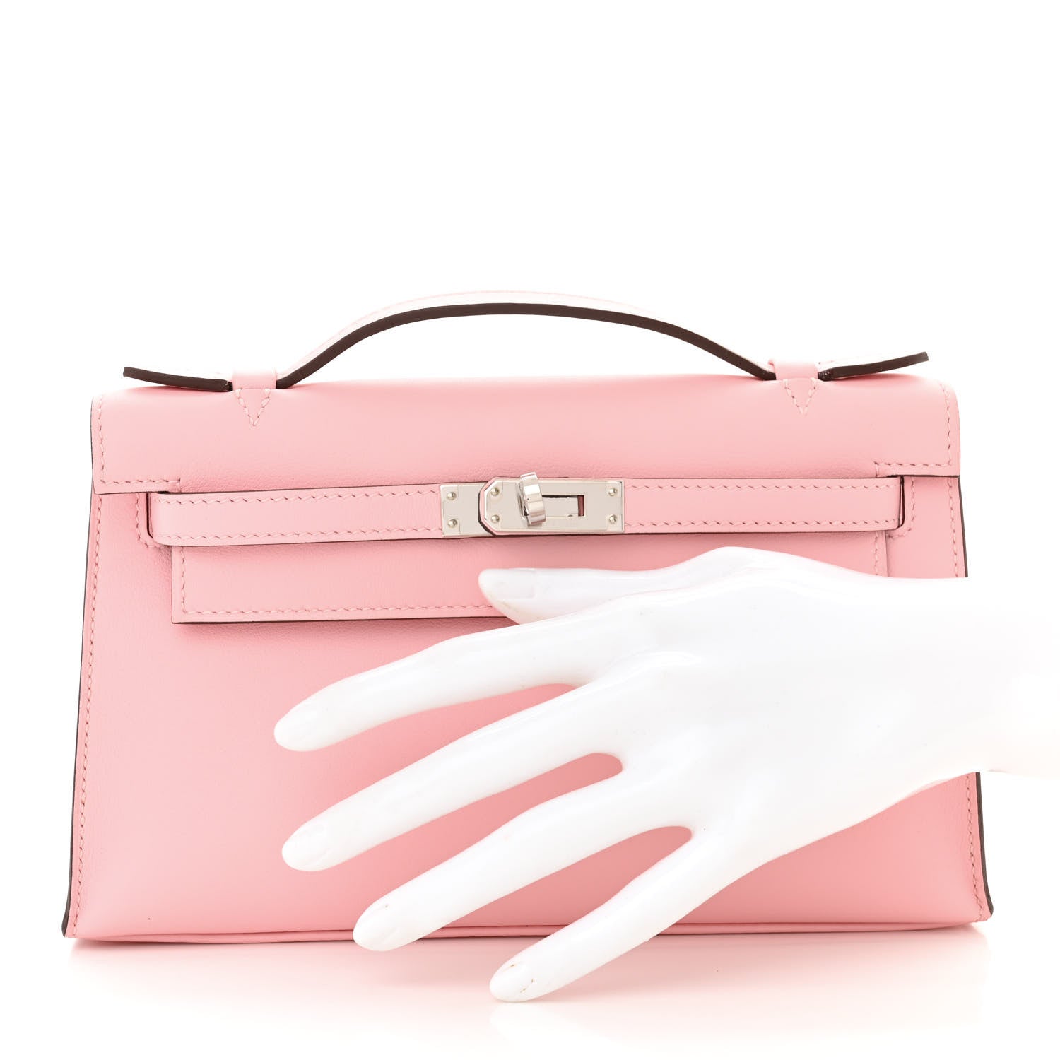 Hermes Swift Kelly Pochette Clutch Rose Sakura 2 of 10