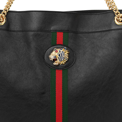 Gucci Calfskin Large Rajah Chain Tote Black 8 of 10