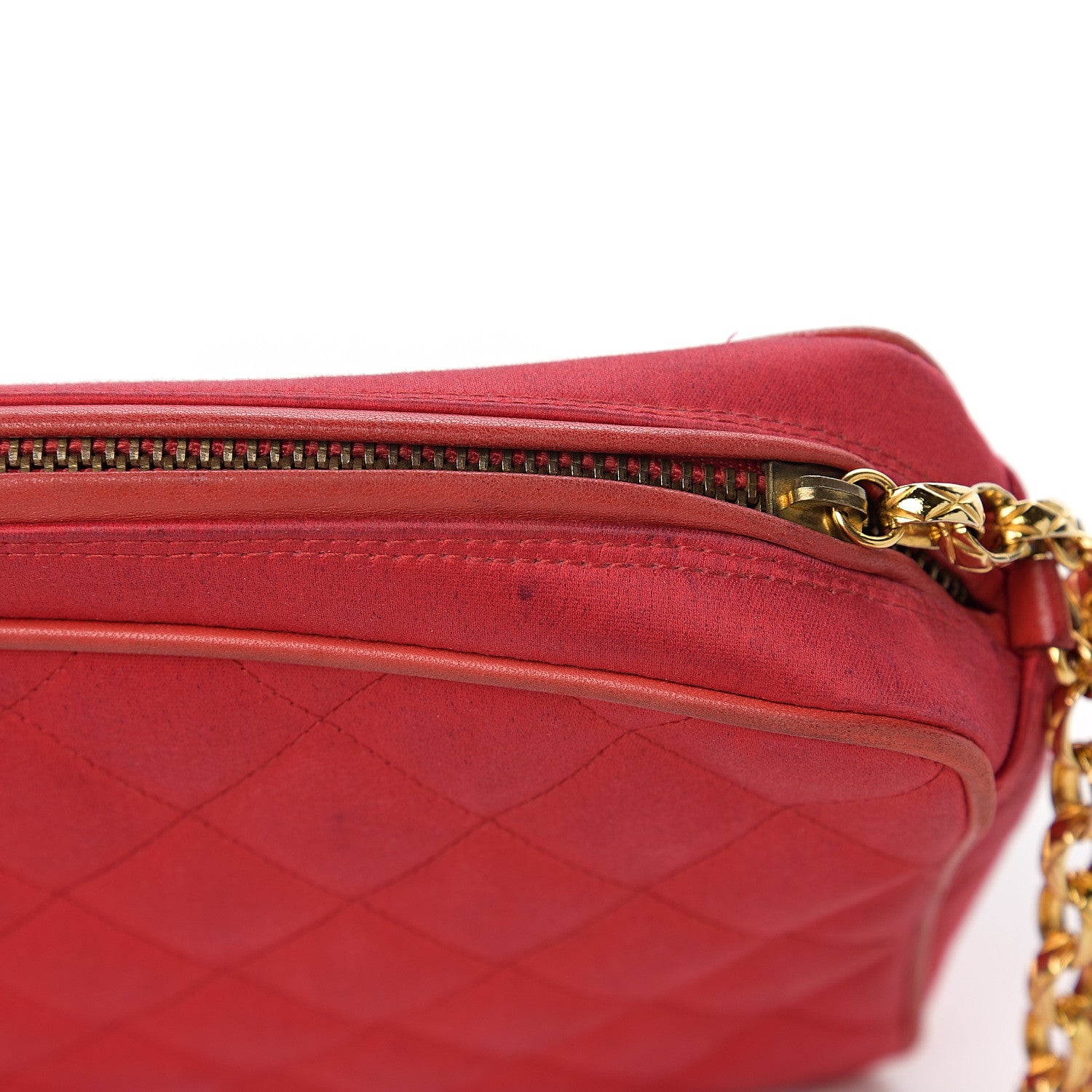 Chanel Satin Quilted CC Tassel Camera Case Red 12 of 15