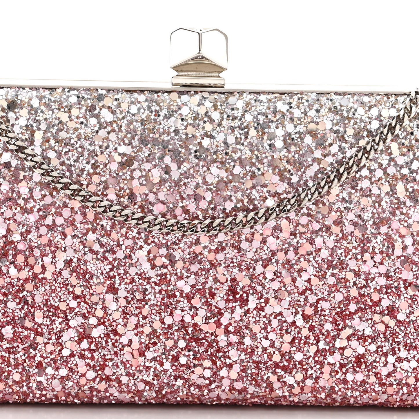 Coarse Glitter Celeste Clutch Pink Silver