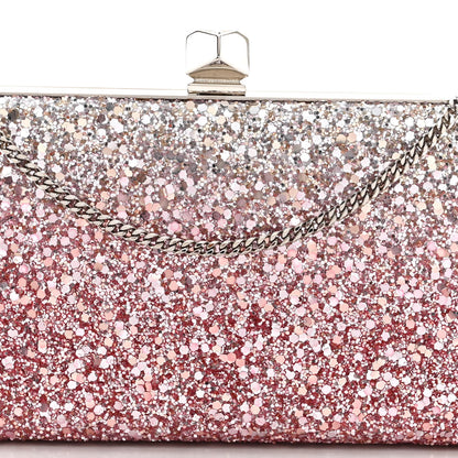 Jimmy Choo Coarse Glitter Celeste Clutch Pink Silver 7 of 9
