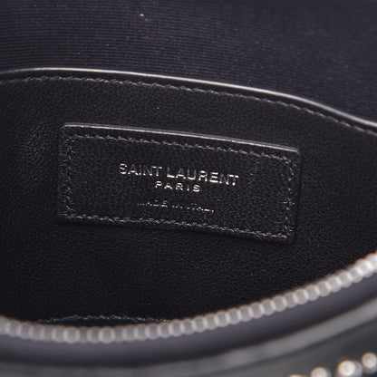 Saint Laurent Calfskin Studded Monogram Heart Shoulder Bag Black 6 of 10