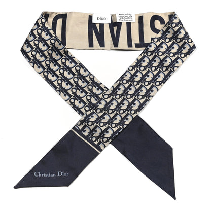 Christian Dior Silk Oblique Mitzah Scarf Blue 1 of 4