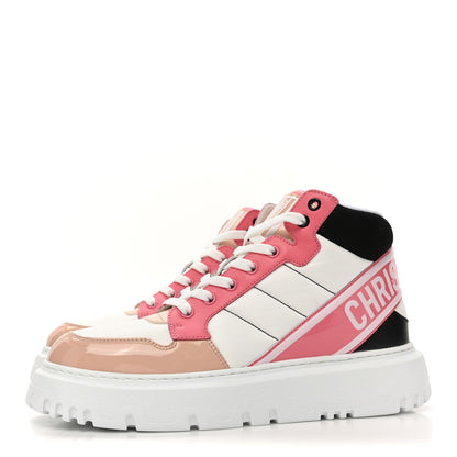 Christian Dior Nylon Calfskin Womens D-Player High Top Sneakers 39 Pink 3 of 10