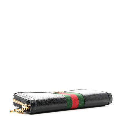 Gucci Calfskin Web Ophidia Zip Around Wallet Black 4 of 7