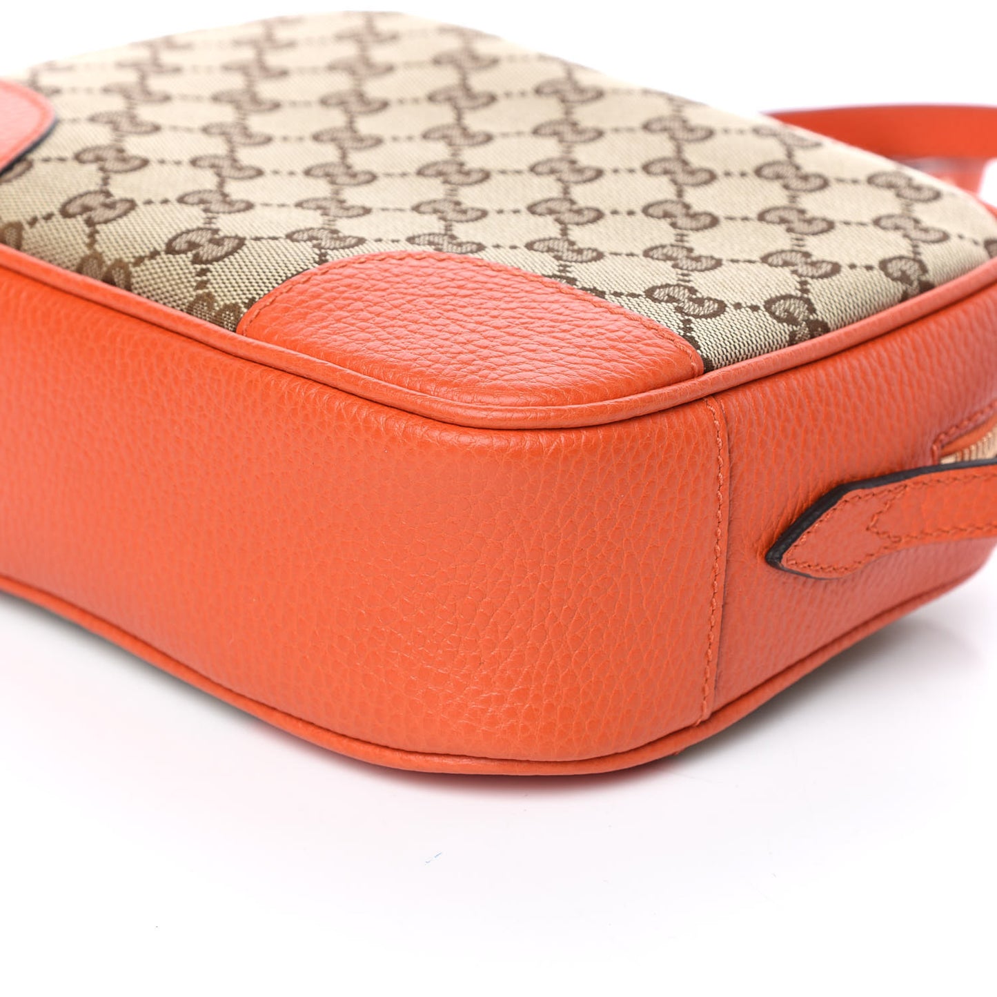 Monogram Dollar Calfskin Mini Bree Messenger Bag Beige Ebony Sun Orange