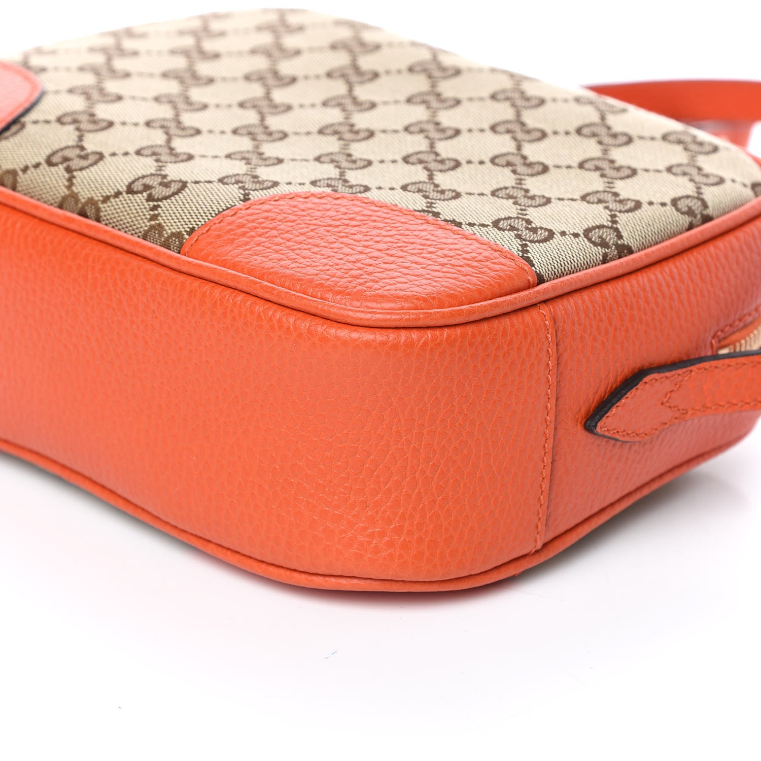 Gucci Monogram Dollar Calfskin Mini Bree Messenger Bag Beige Ebony Sun Orange 6 of 9