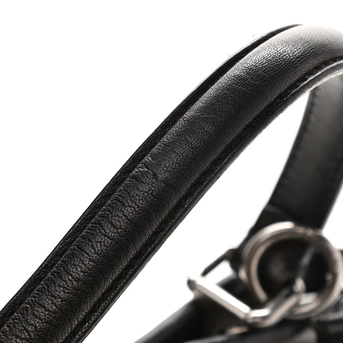 Goatskin Zucca Medium Peekaboo Iconic Satchel Black Tobacco