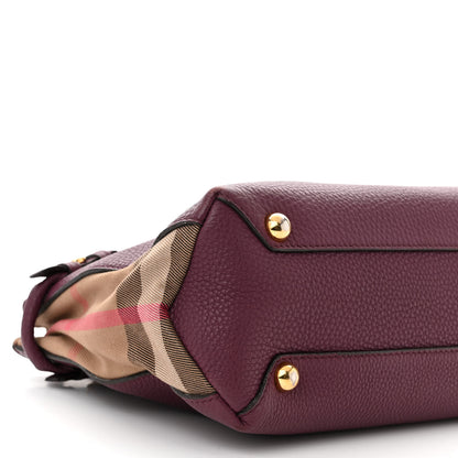 Burberry Grainy Calfskin House Check Small Banner Tote Elderberry 10 of 12