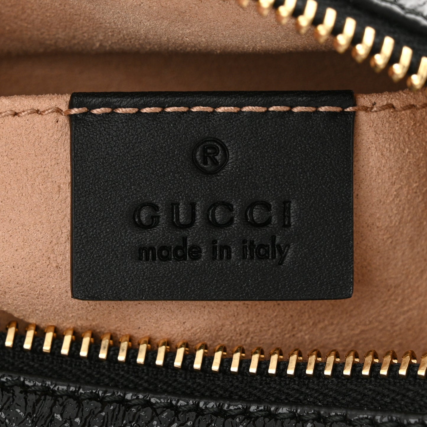 Suede Patent Web Mini Ophidia Shoulder Bag Black