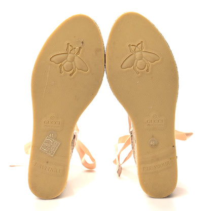 Gucci Nappa Matelasse GG Marmont Ankle Wrap Platform 35/120mm Espadrille Wedges 41 Skin Rose 5 of 8
