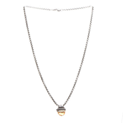 David Yurman Sterling Silver 14K Gold 10mm Citrine Acorn Pendant 3 of 6