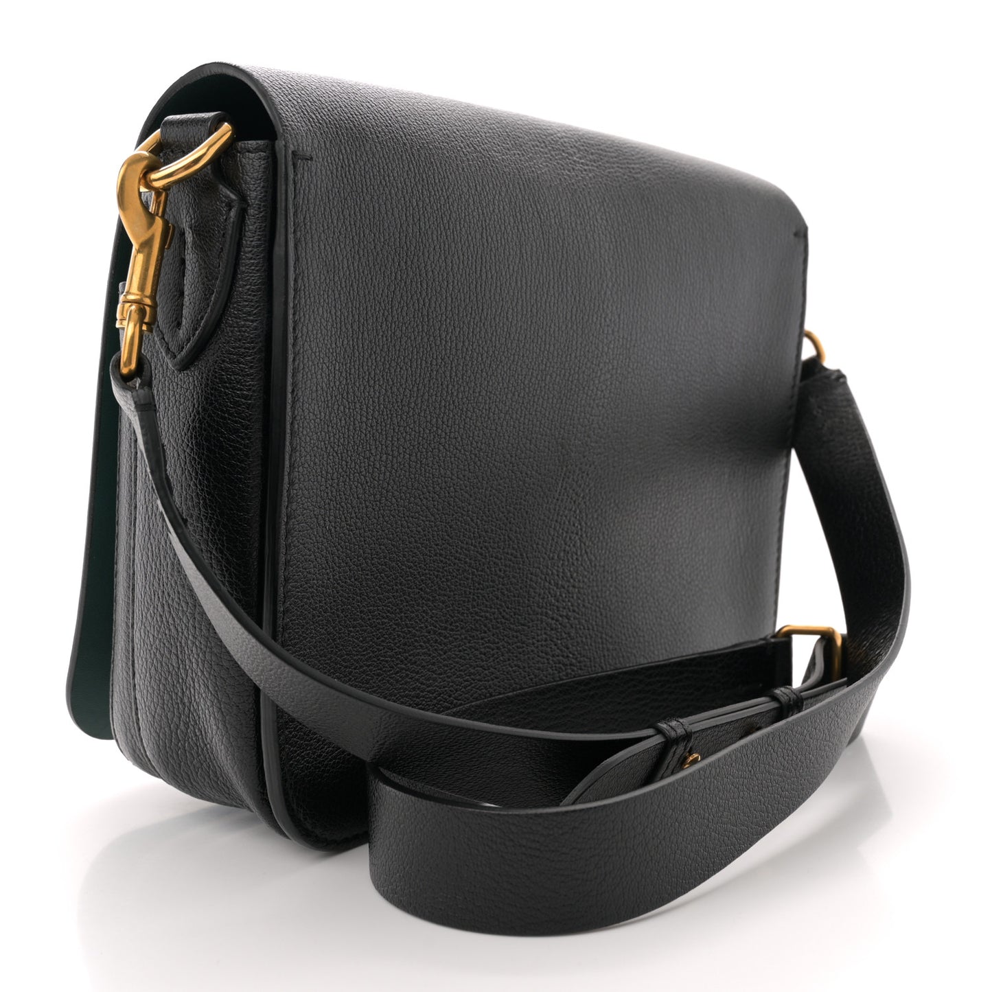Calfskin Square Satchel Black
