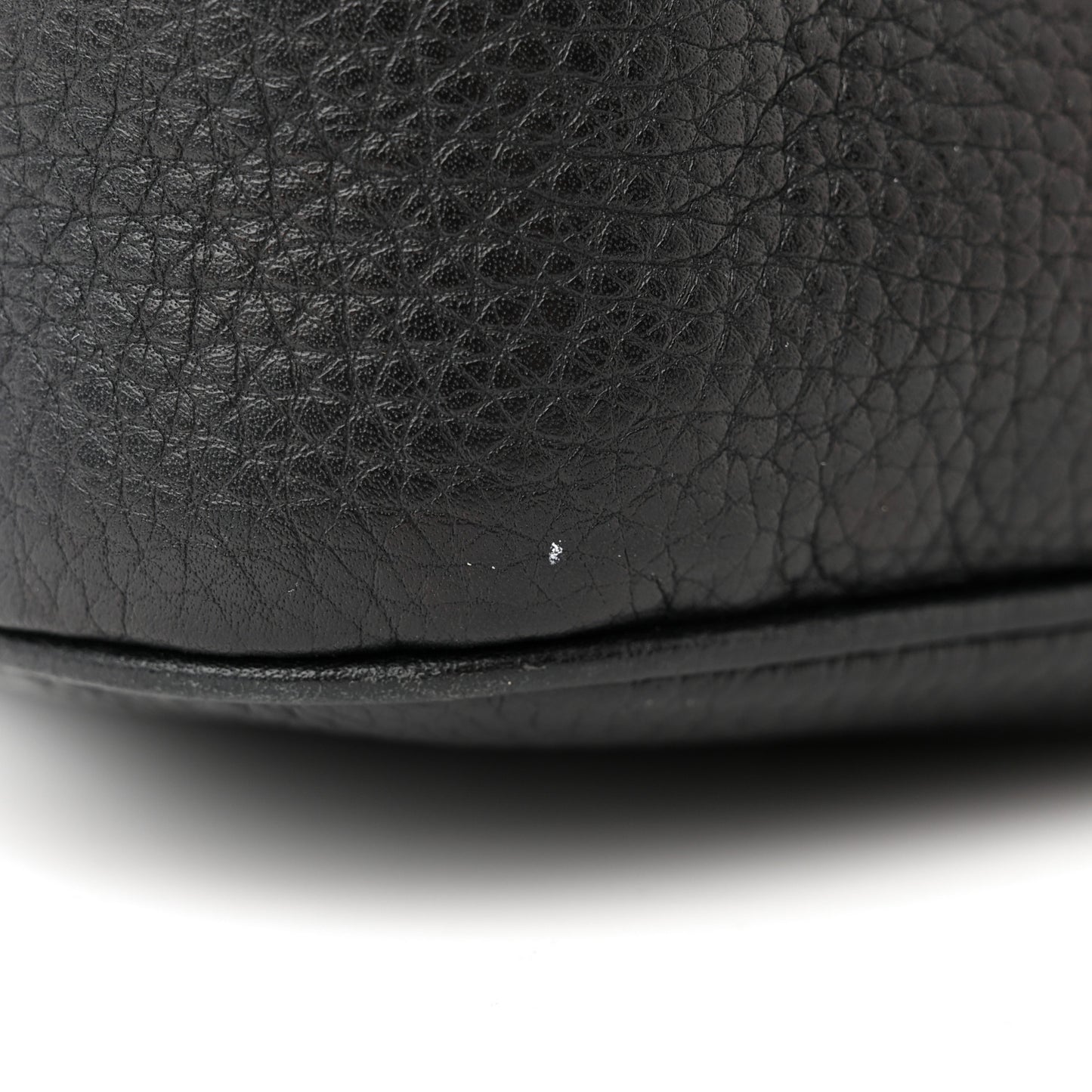 Pebbled Calfskin Medium Soho Flap Crossbody Black