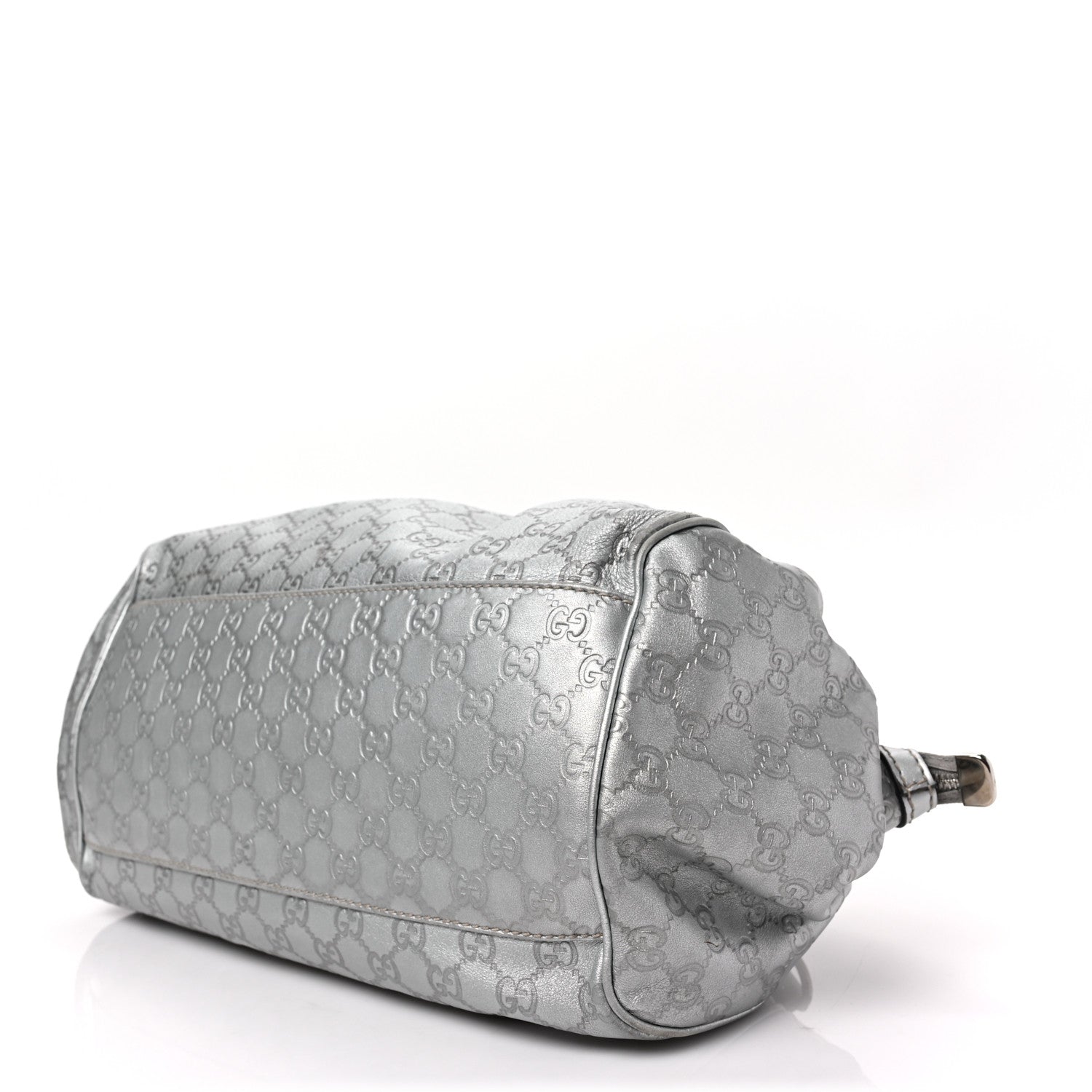 Gucci Metallic Guccissima Medium Sukey Boston Silver 8 of 10