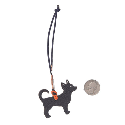 Hermes Togo Epsom Petit H Chihuahua Bag Charm Rouge De Coeur Black 2 of 4