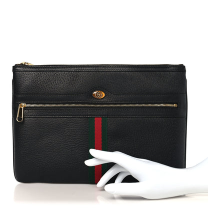 Gucci Calfskin Large Ophidia Pouch Clutch Black 2 of 8