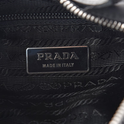 Prada Tessuto Nylon Soft Calfskin Shoulder Bag Black 6 of 12