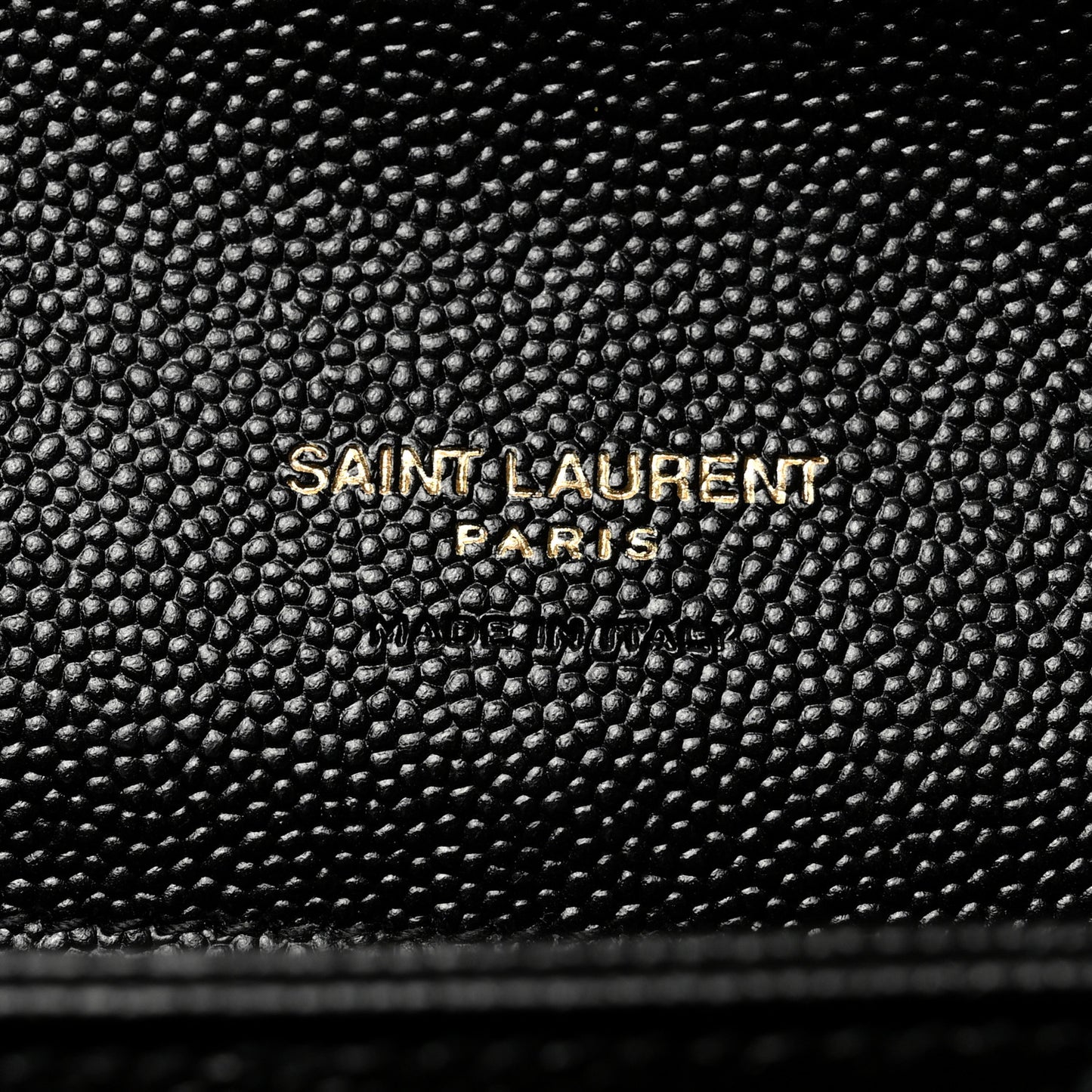 Grain De Poudre Matelasse Chevron Monogram Envelope Clutch Black