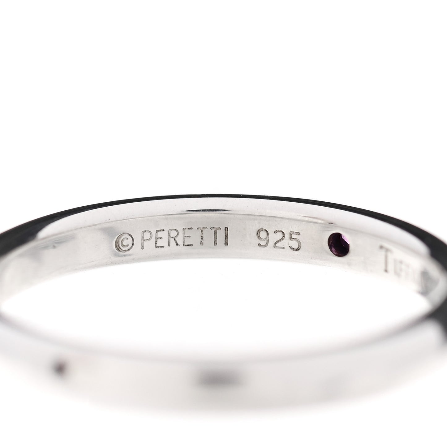 Sterling Silver Pink Sapphire Elsa Peretti Band Ring 53 6.25