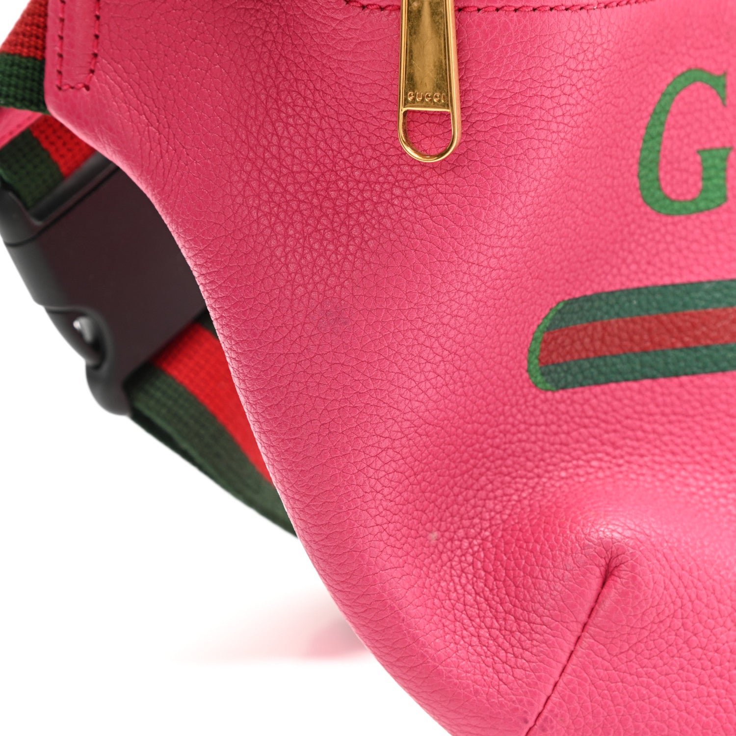 Gucci Grained Calfskin Small Logo Belt Bag Box Pink Green 11 of 12