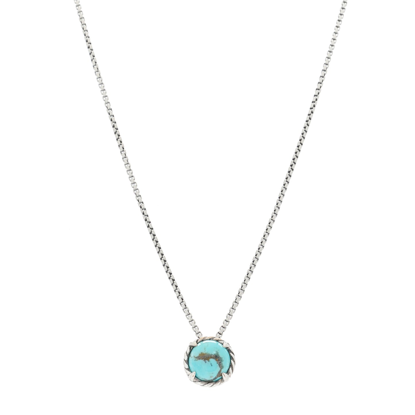 Sterling Silver Turquoise 8mm Chatelaine Pendant Necklace