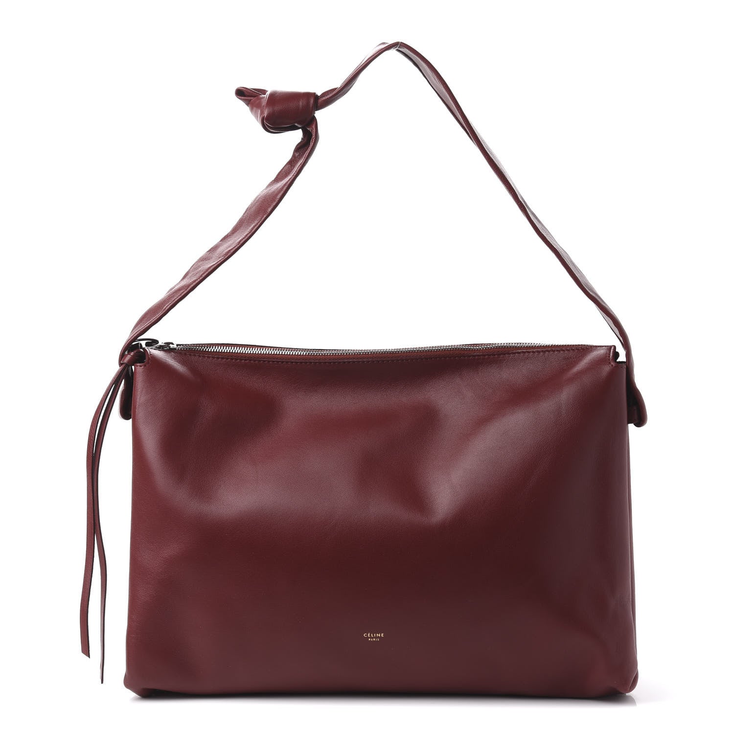 Celine Lambskin Medium Knotted Bag Burgundy 1 of 7