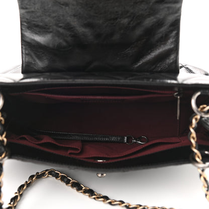 Chanel Glazed Calfskin Quilted Large Daily Walk Flap Black 4 of 9