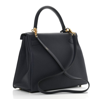 Hermes Togo Kelly Retourne 28 Bleu Nuit 3 of 12