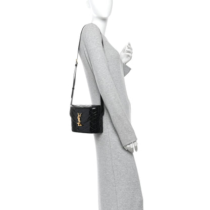Saint Laurent Patent Matelasse Monogram June Box Bag Black 2 of 9
