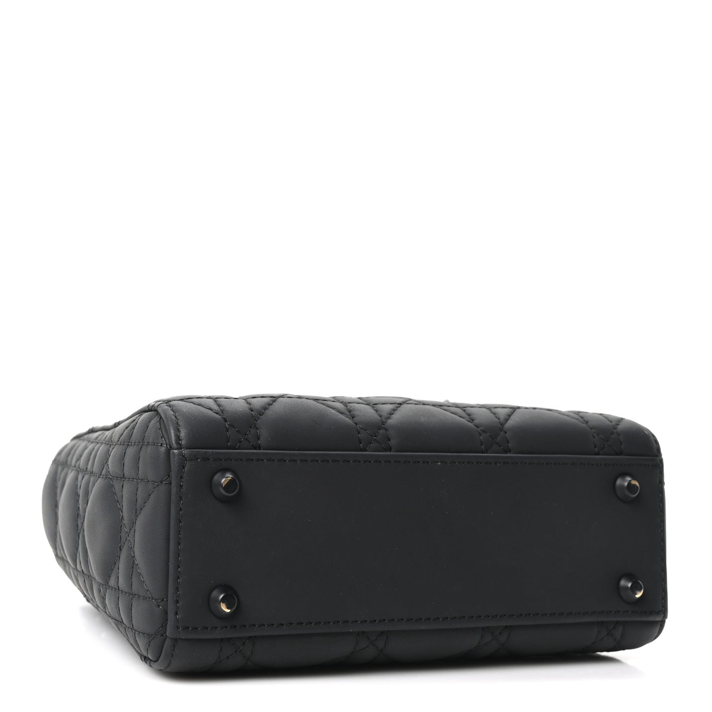 Ultra Matte Calfskin Cannage Mini Lady Dior Black