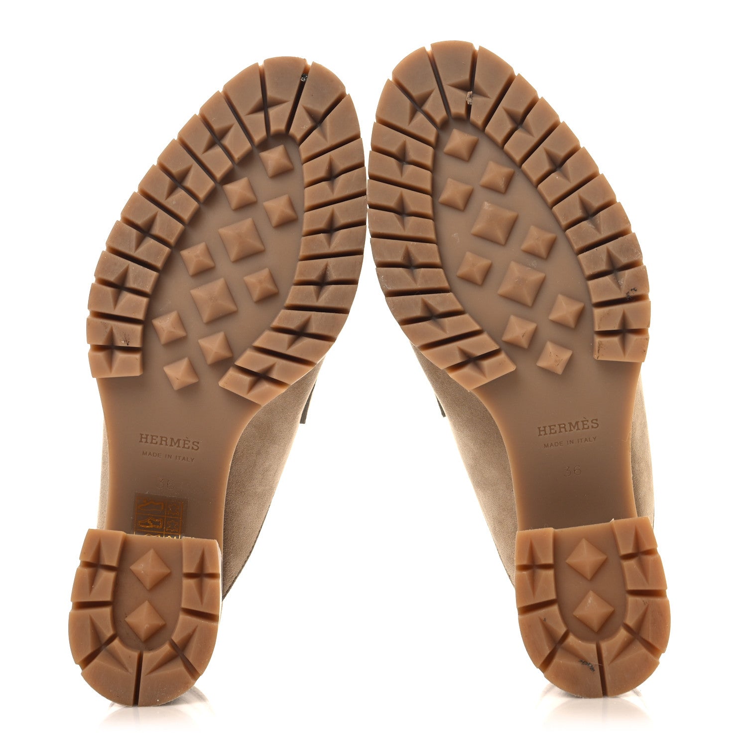 Hermes Suede Goatskin Flore 60 Mules 35.5 Beige 6 of 10