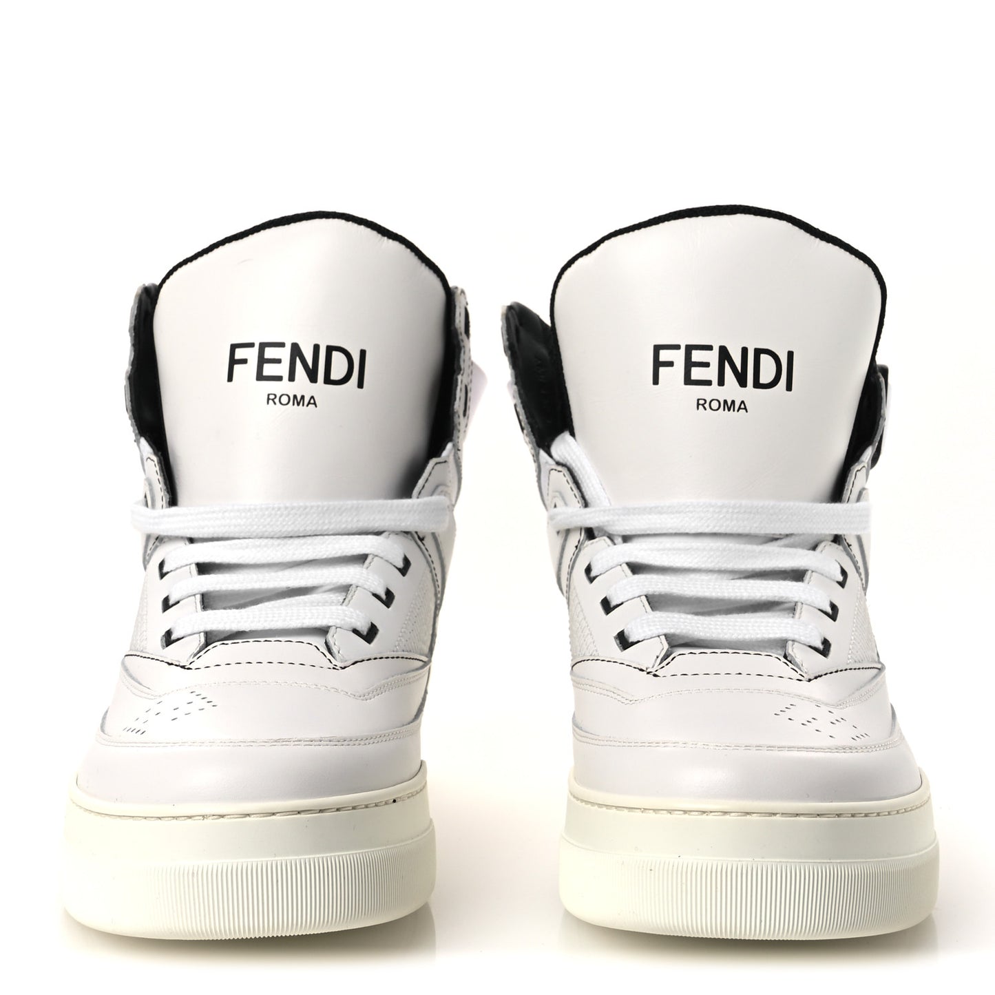 Vitello Nylon Logo Mens High Top Sneakers 7 Ultra White Black