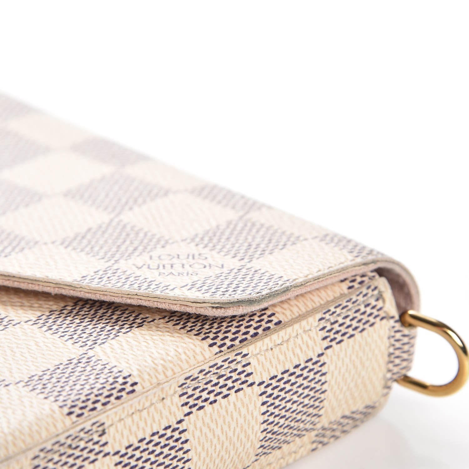 Louis Vuitton Damier Azur Pochette Felicie Chain Wallet Rose Ballerine 13 of 15
