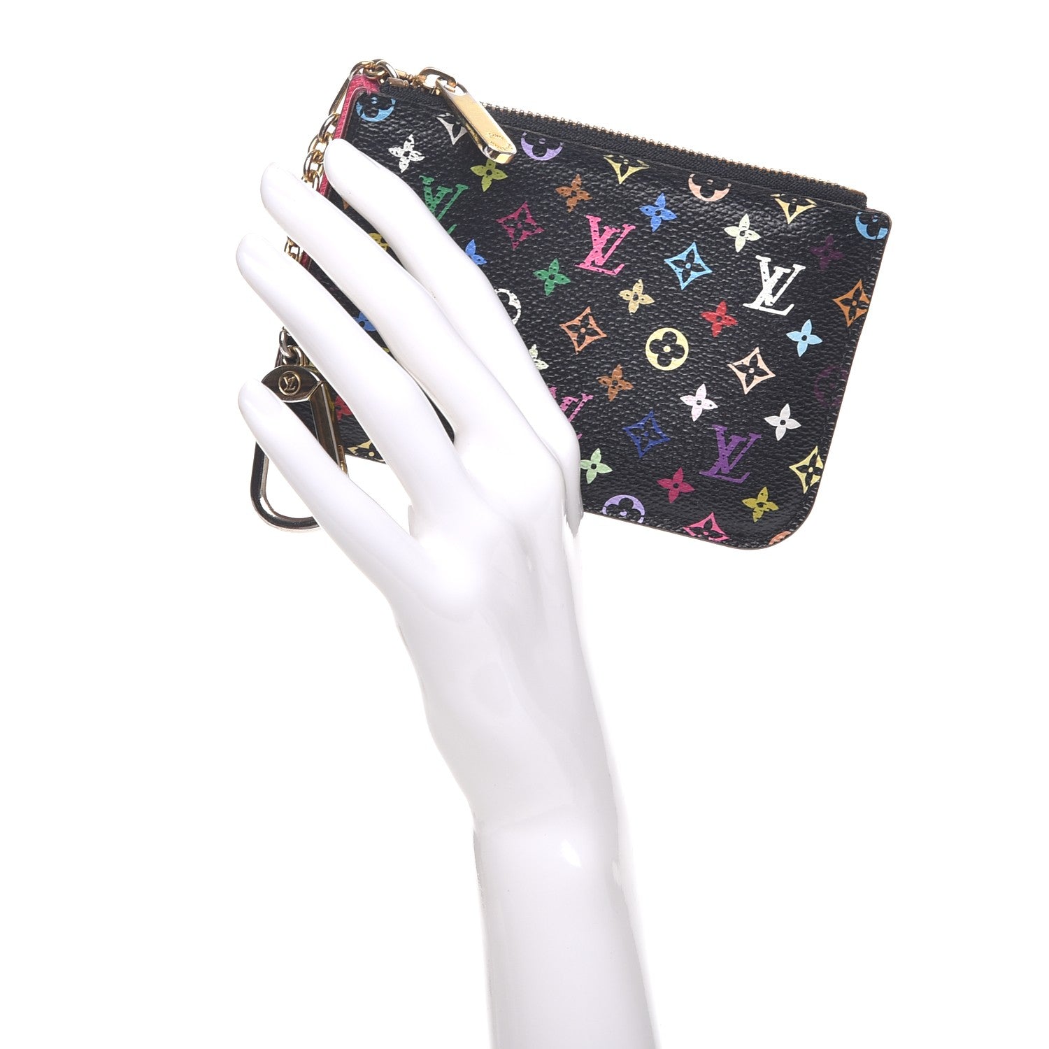 Louis Vuitton Monogram Multicolor Key Pouch Black Grenade 2 of 12