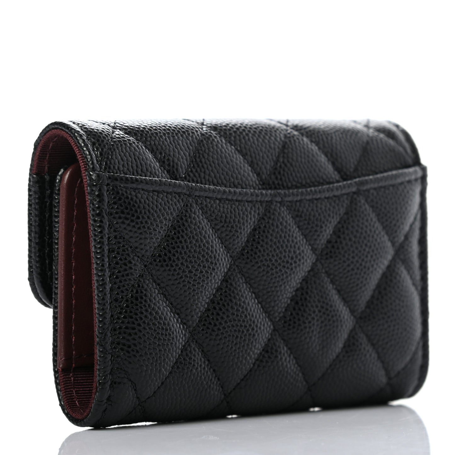 Caviar Quilted Classic 4 Key Holder Wallet Black