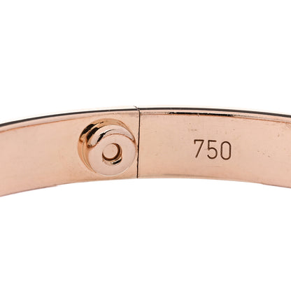 Cartier 18K Pink Gold 4 Diamond LOVE Bracelet 17 5 of 8