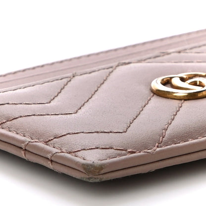 Gucci Calfskin Matelasse GG Marmont Card Holder Porcelain Rose 8 of 10
