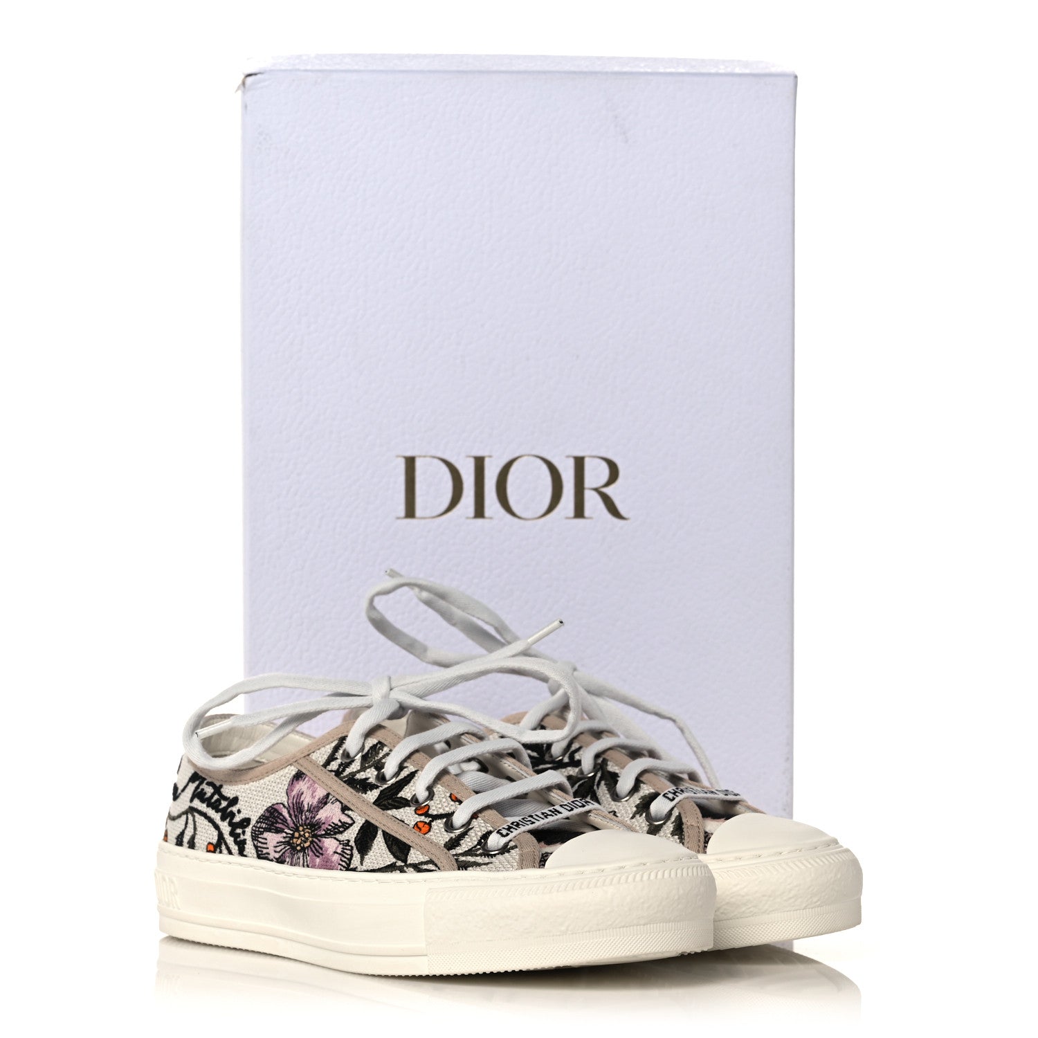 Christian Dior Canvas Rosa Mutabilis Embroidered Womens Walk'N'Dior Low Top Sneakers 35 Multicolor 8 of 8