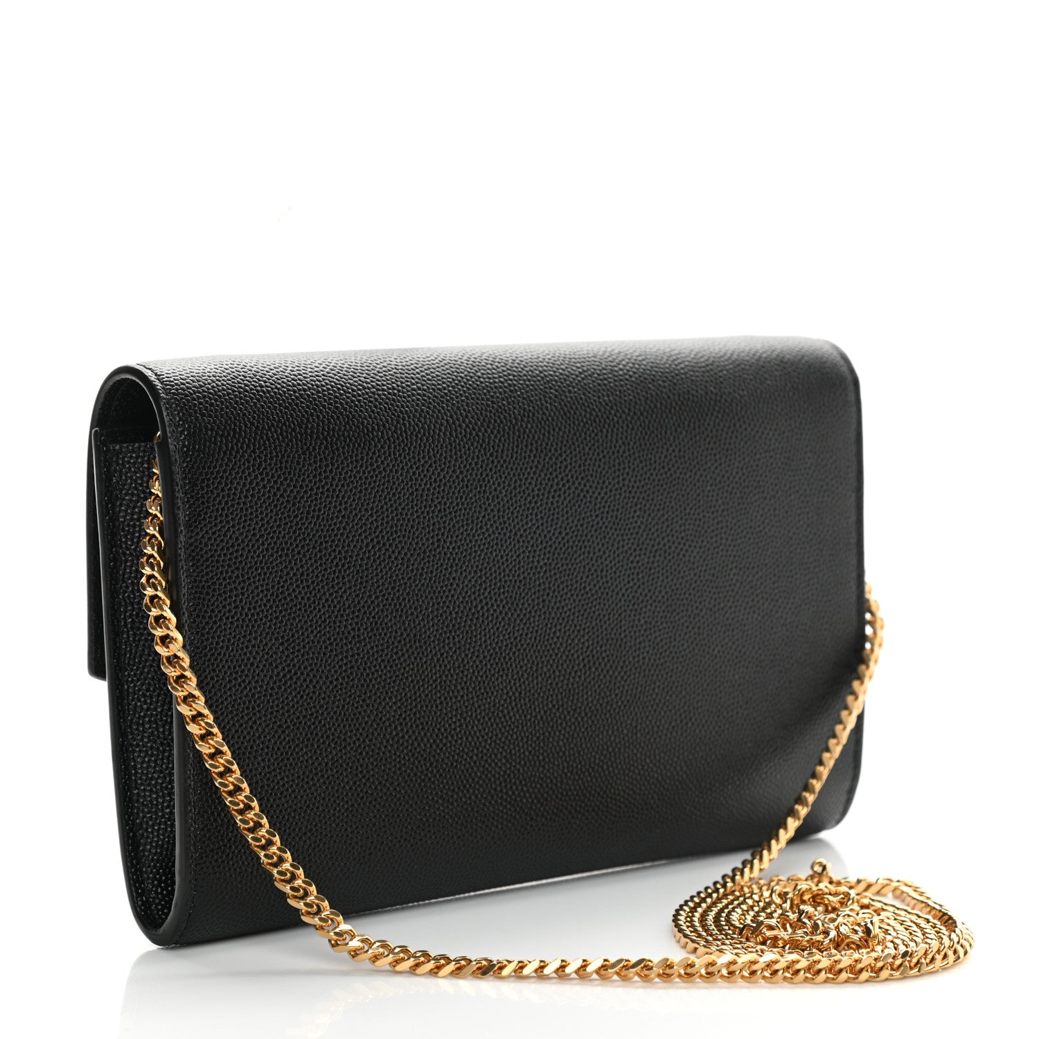 Saint Laurent Grain De Poudre Uptown Chain Wallet Black 4 of 11