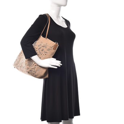 Valentino Garavani Vitello Canvas Lace Tote Beige 2 of 29