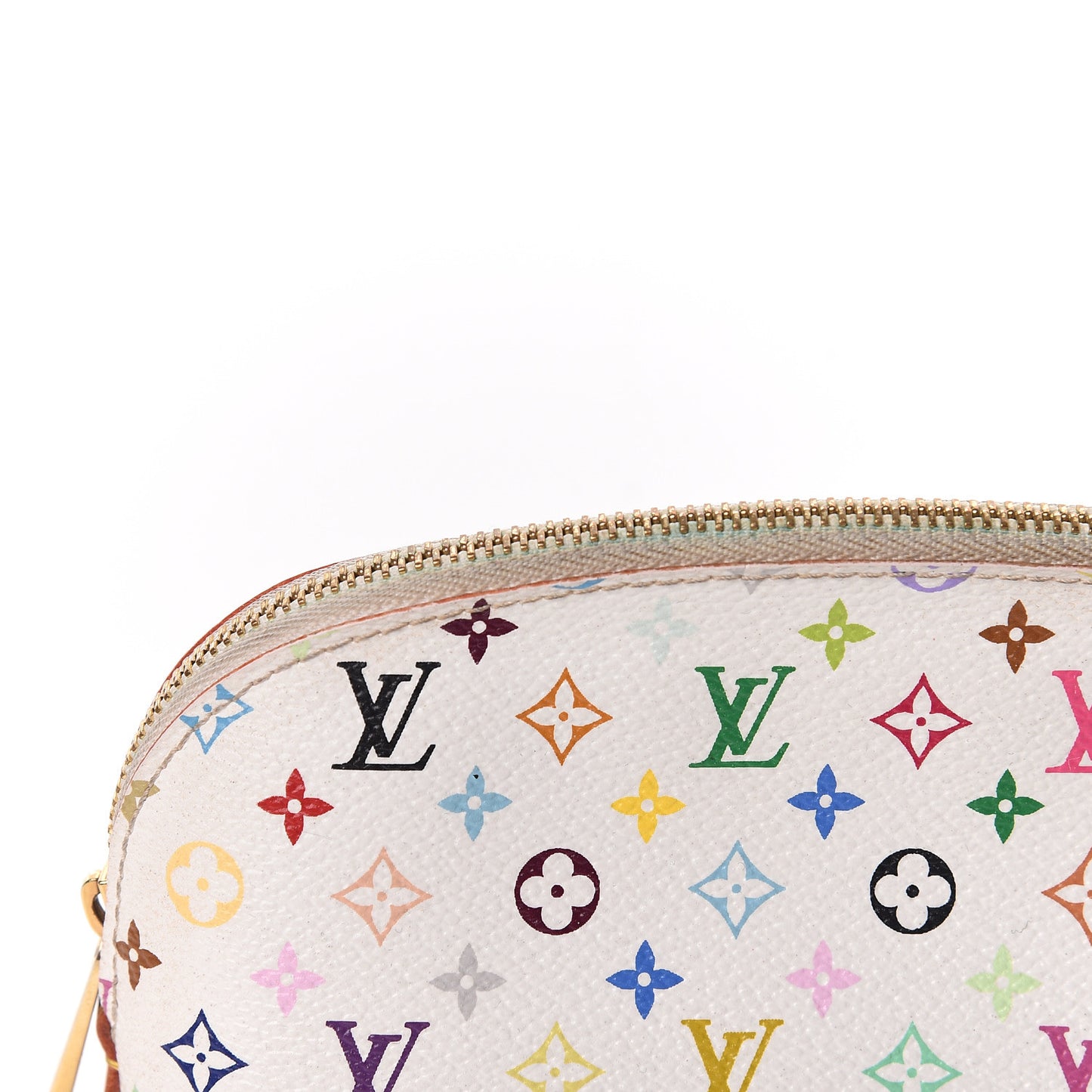 Monogram Multicolor Cosmetic Pouch White Litchi