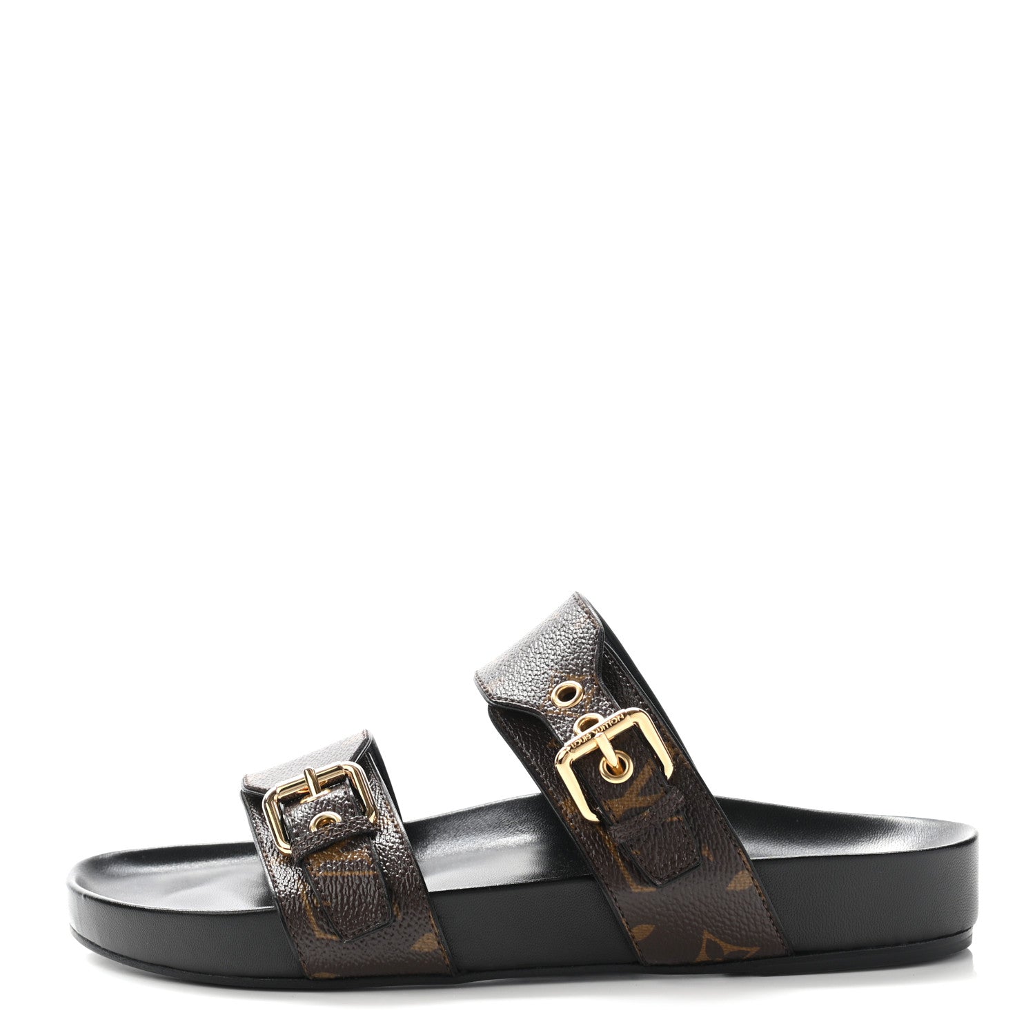 Louis Vuitton Monogram Bom Dia Mule Sandals 39 Black 1 of 6